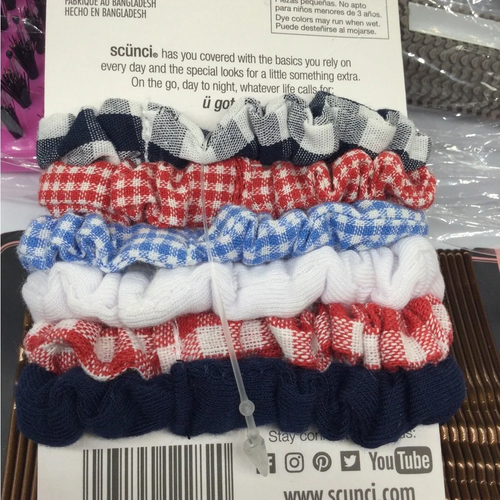 Vintage new Red White & Blue Scrunchie Set - Women Accessories